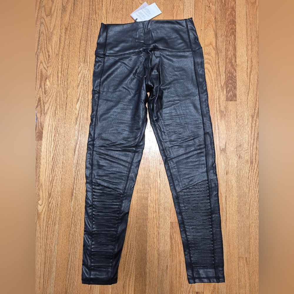 7 For All Mankind Black Faux Leather Pants - Picture 2 of 4